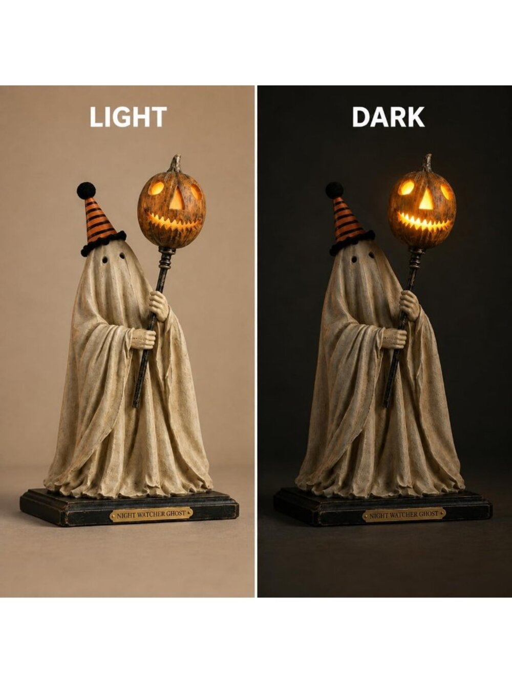 Halloween Resin With Pumpkin Lantern Spooky Statue For Home Indoor Decoration - Picture 3 of 7